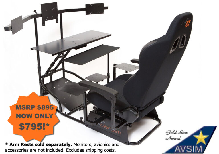 Volair Sim Universal Flight or Racing Simulation Cockpit Chassis with  Triple Monitor Mounts